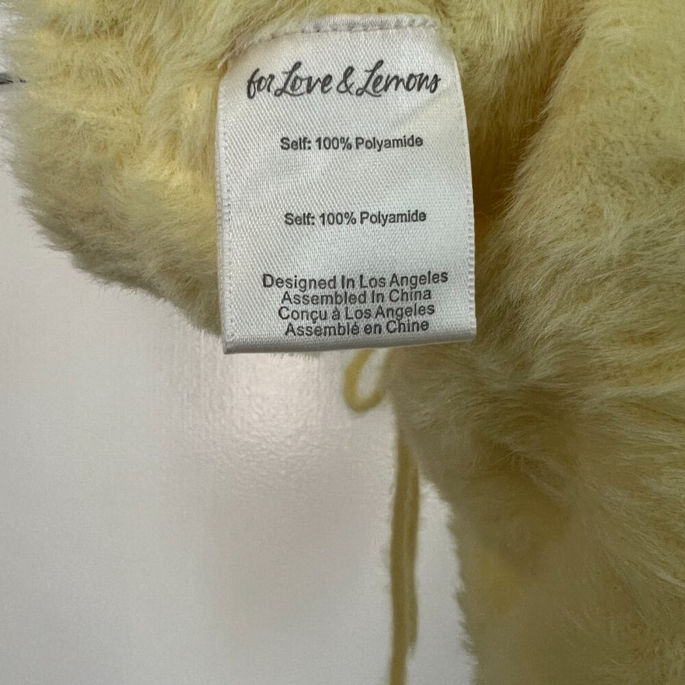 For Love & Lemons Yellow Fuzzy High-Waist Shorts - Picture 12 of 12